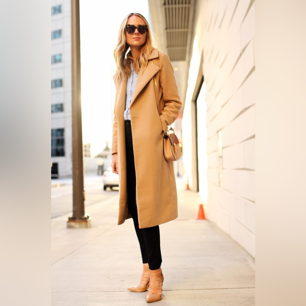 Missguided khloe camel waterfall coat 12